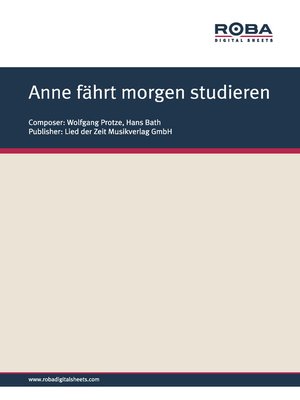 cover image of Anne fährt morgen studieren